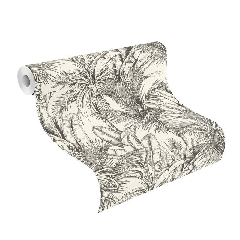 Advantage Serra White Palm Wallpaper