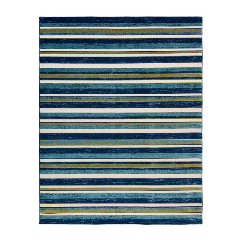 Gertmenian Kalari Modern Bold Multicolored High-Low UV Protected Polypropylene Woven Indoor/ Outdoor Area Rug Collection