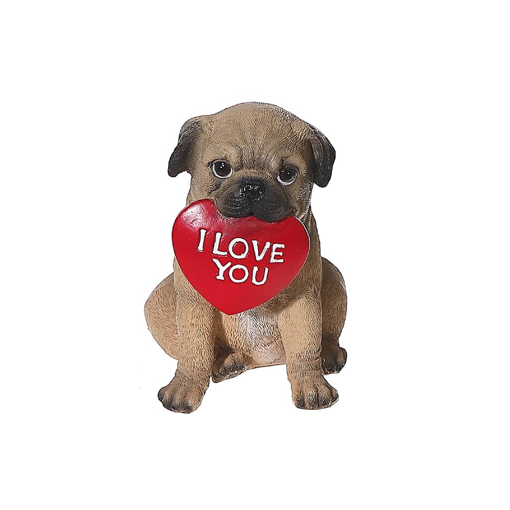 IH Casa Decor Pug With Heart Small Dog Big Heart