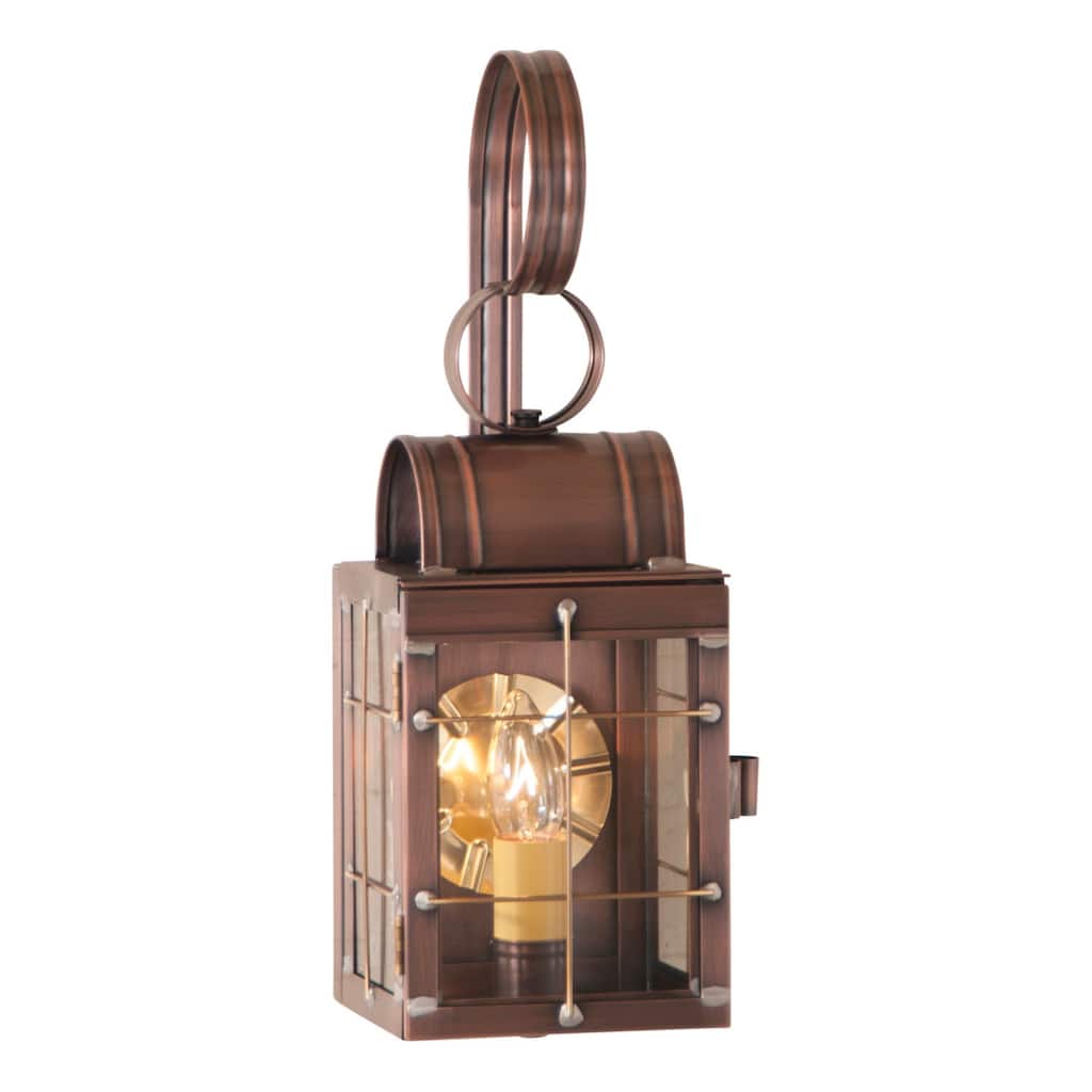 Irvin's Country Tinware Single Wall Lantern In Antique Copper - 17 X 6 X 6 inches