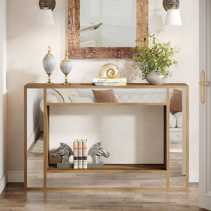 47 Inches Farmhouse Console Table with Storage Shelf