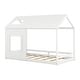 preview thumbnail 3 of 34, Modern Twin Size Pine Wood House Bed with Roof and Window, Sturdy Construction