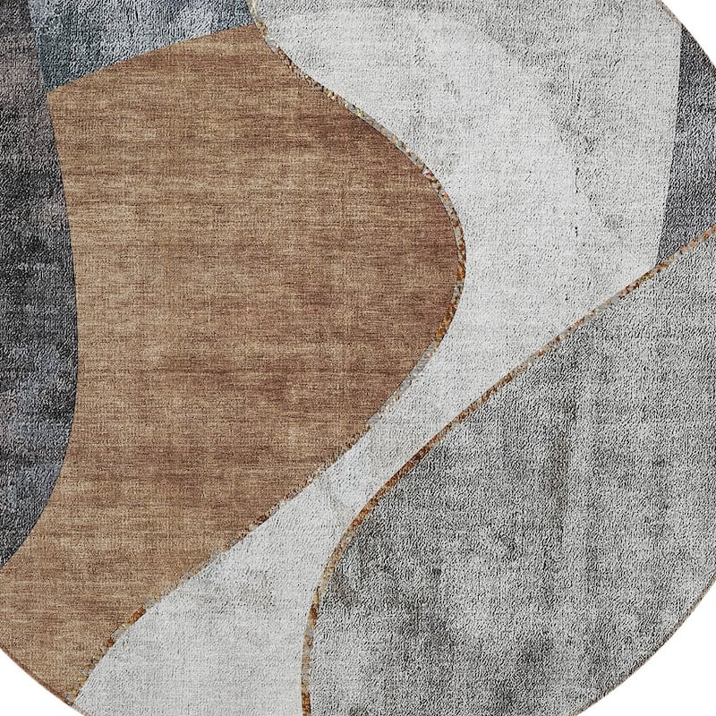 HomeRoots Abstract Transitional Rectangle Outdoor Rug