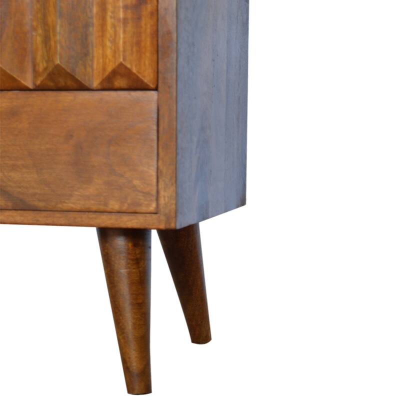 Solid Wood Chestnut Prism Nightstand