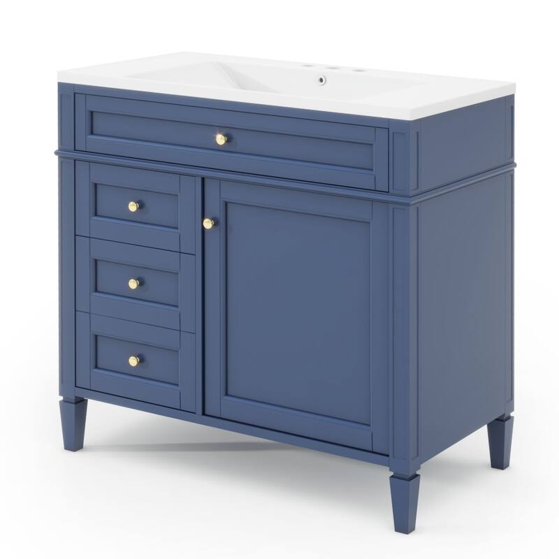 Bathroom Storage Vanity with 2 Drawers and a Tip-out Drawer