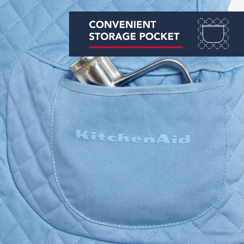 KITCHENAID Fitted Tilt-Head Solid Stand Mixer Cover with Storage Pocket, Quilted 100% Cotton