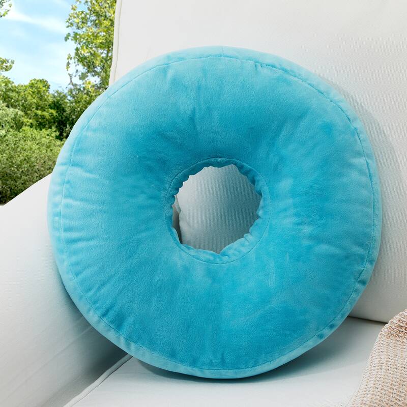 Cheer Collection Super Soft Round Donut Pillow - Assorted Colors