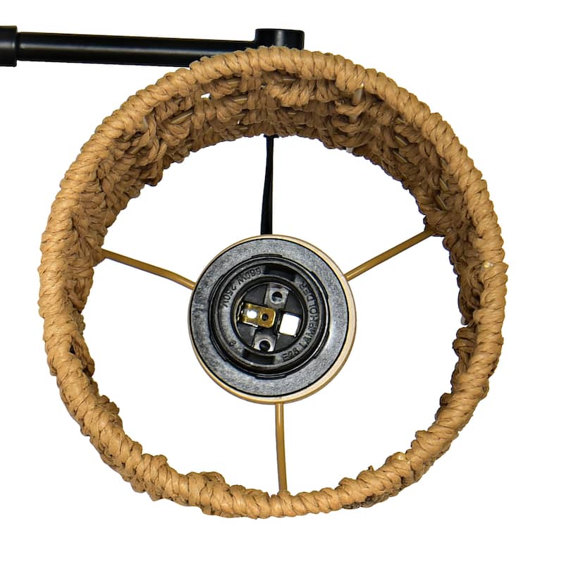 Boho 3-Light Tree Floor Lamp With Rattan Drum Shades
