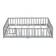 preview thumbnail 26 of 173, Toddler Floor Bed with Fence and Door, Montessori Platform Floorbed with Safety Guardrails for Children Boys Girls Kids Playroom