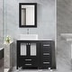 preview thumbnail 1 of 106, 36" Bathroom Vanity with Sink Set Side Cabinet Black - W-B-Ceramic rectangular sink
