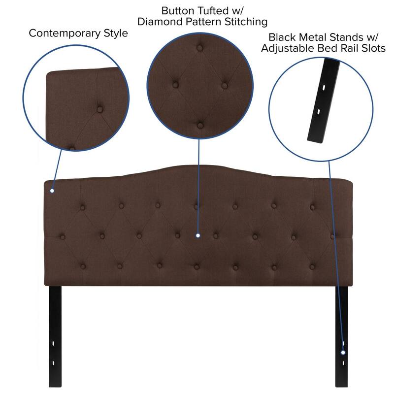 Arched Button Tufted Upholstered Headboard