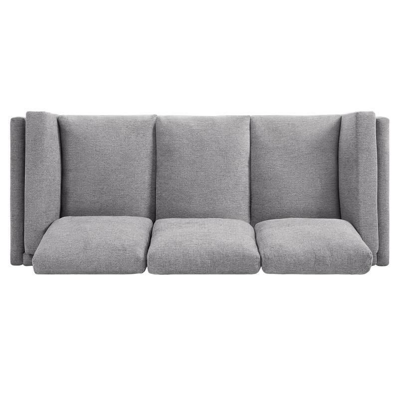 Modern 3-seater Sofa 79.5" Sofa Couch Upholstered Sofa with Dual-layer Seat Cushions for Living Room