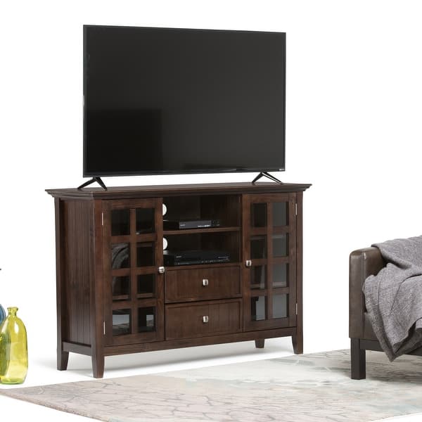 slide 1 of 38, WYNDENHALL Normandy SOLID WOOD 53 inch Wide Transitional TV Media Stand For TVs up to 60 inches