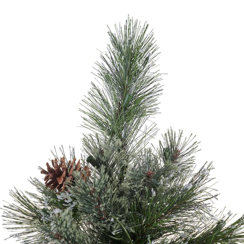9' Cashmere and Snow Bristle Mixed Tree with 105 Pine Cones and 1200Clear Lights-UL,2317tips