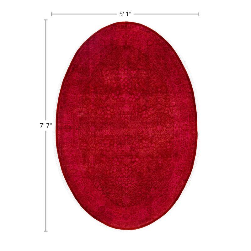 Overdyed One-of-a-Kind Hand-Knotted Area Rug - Purple - 5' 1" x 7' 7"