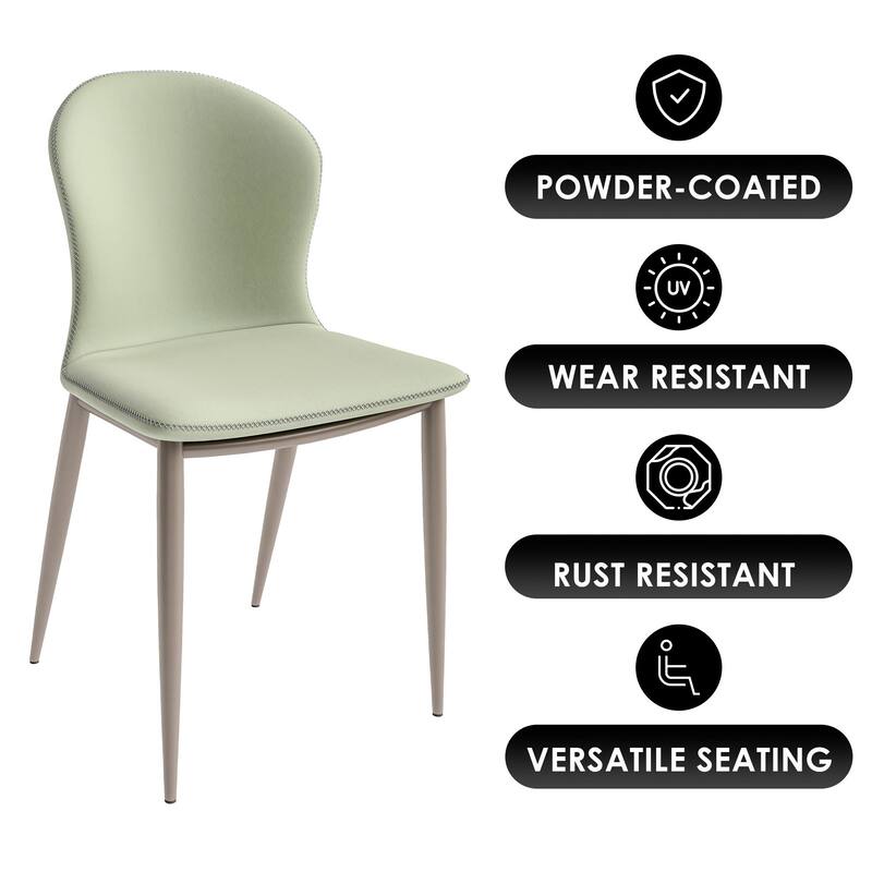 Upholstered Dining Chair in Fabric with Iron Legs Mosaic Series Set of 2