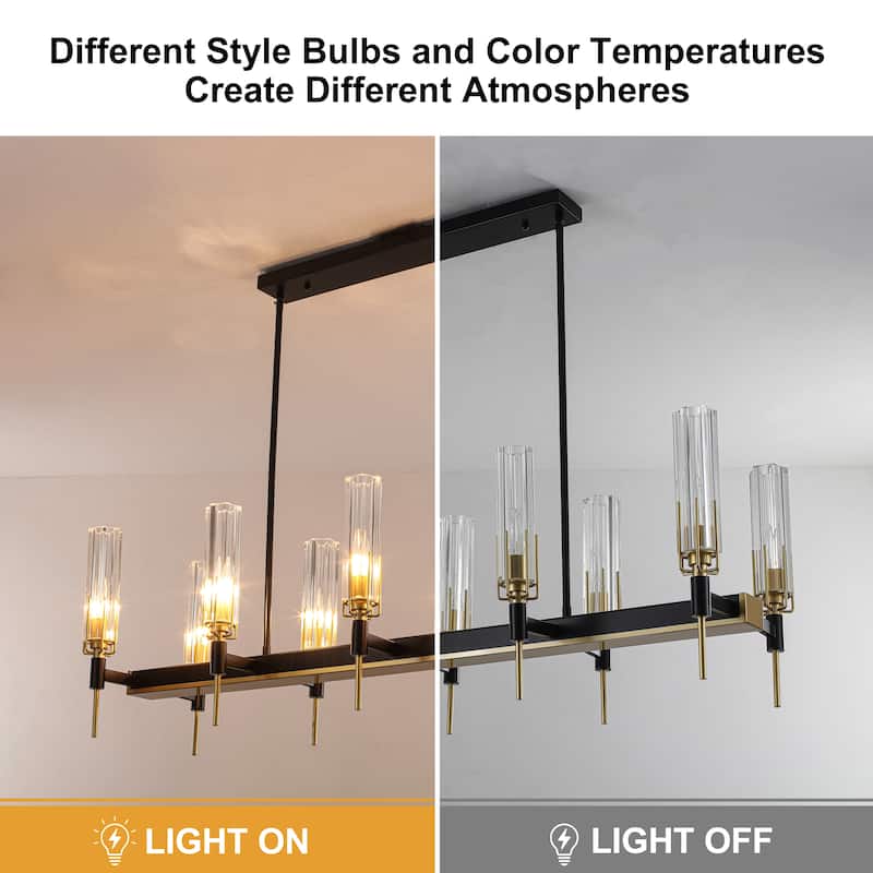 10 - Light Dimmable Modern Linear Kitchen Island Chandelier - 45.28in