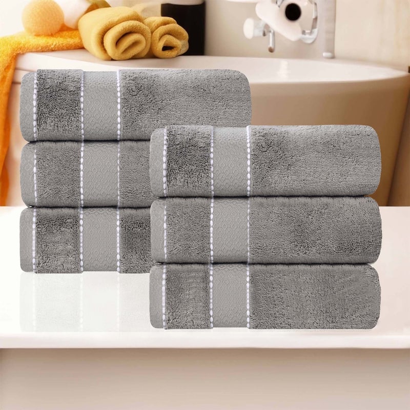 Superior Niles Cotton Ultra-Plush Absorbent Hand Towels, Set of 6