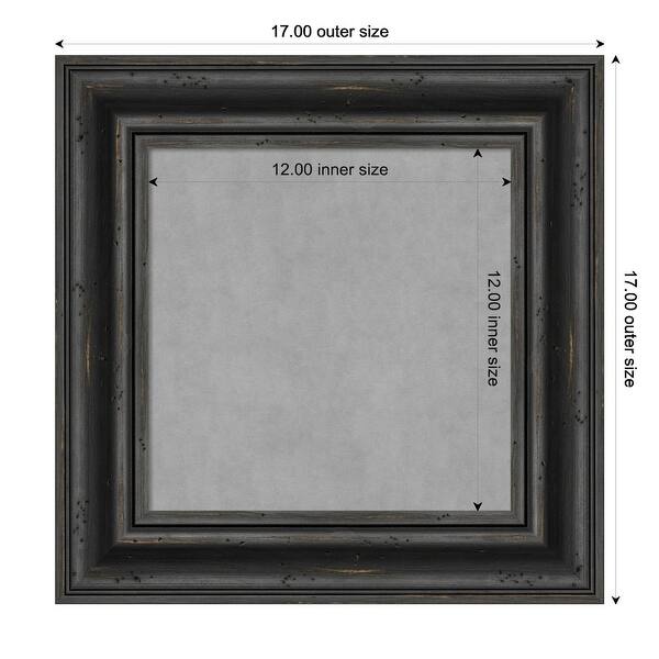dimension image slide 12 of 17, Amanti Art Rustic Pine Black Framed Magnetic Board