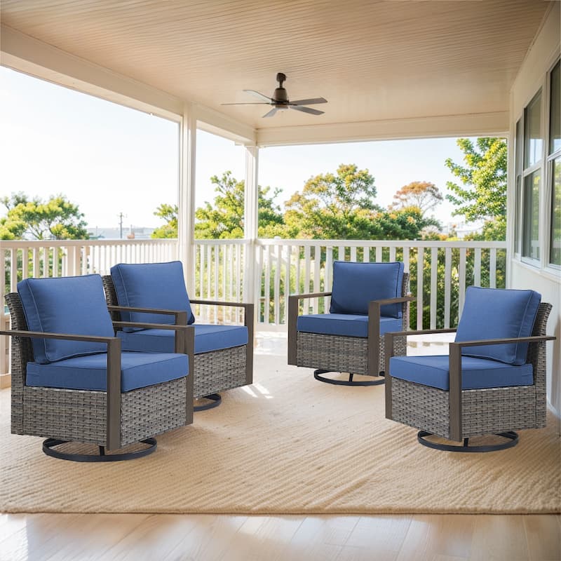 Gymojoy Patio Swivel Glider Chairs Set of 4