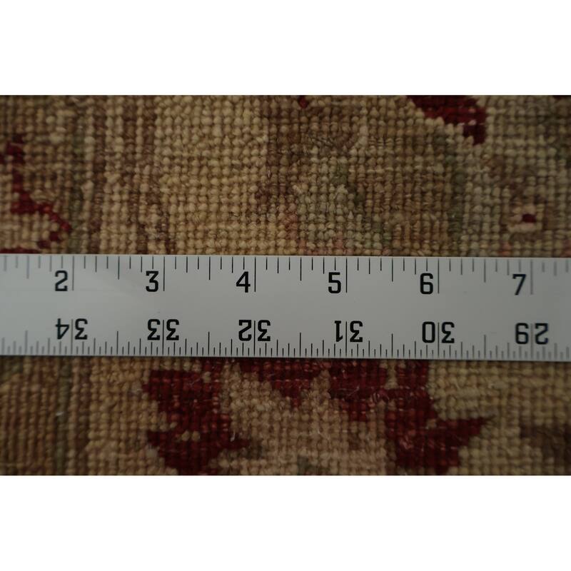 Hand Knotted Oriental 100% Wool Carpet Traditional Floral Red Peshawar Area Rug - 12' 4'' X 9' 0''