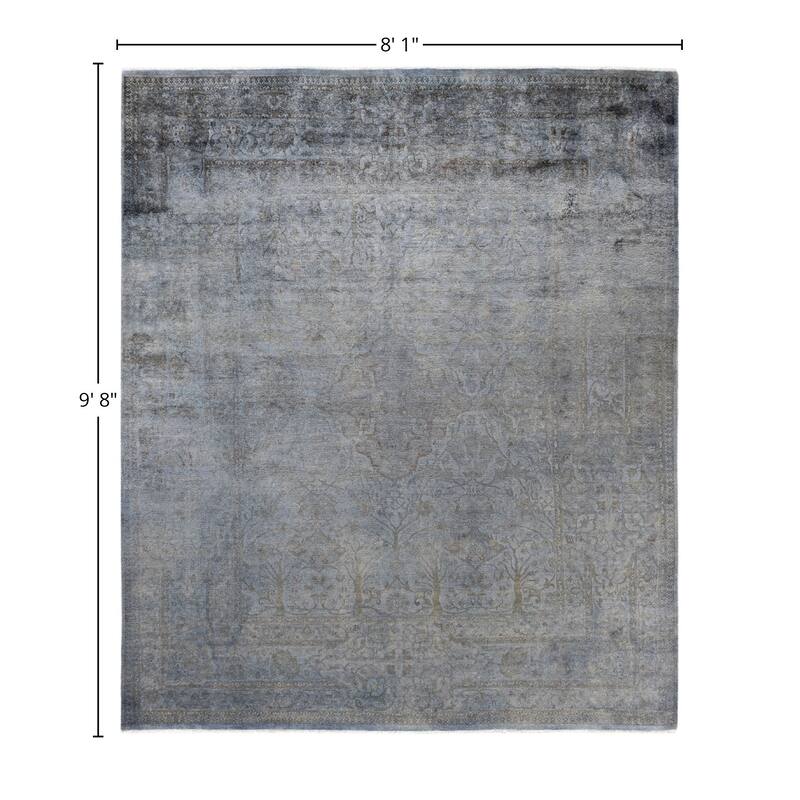 Overdyed One-of-a-Kind Hand-Knotted Area Rug - Gray - 8' 1" x 9' 8"