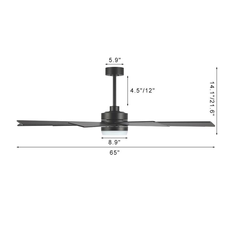 WINGBO 65/72 inch DC Motor Indoor Ceiling Fan with Light & Remote...