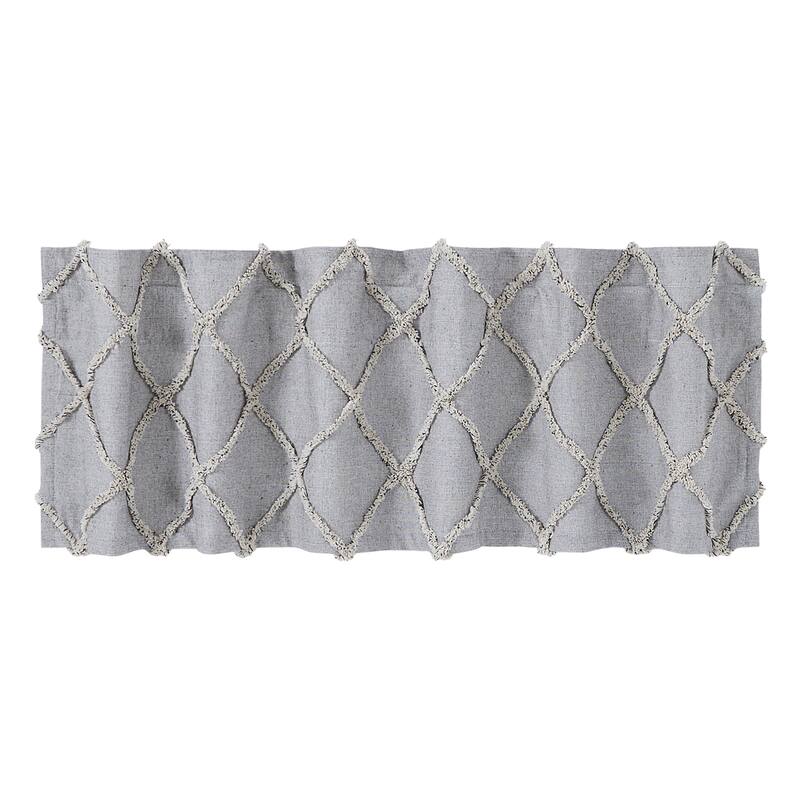 Frayed Lattice Creme & Black Valance 16x60 - M