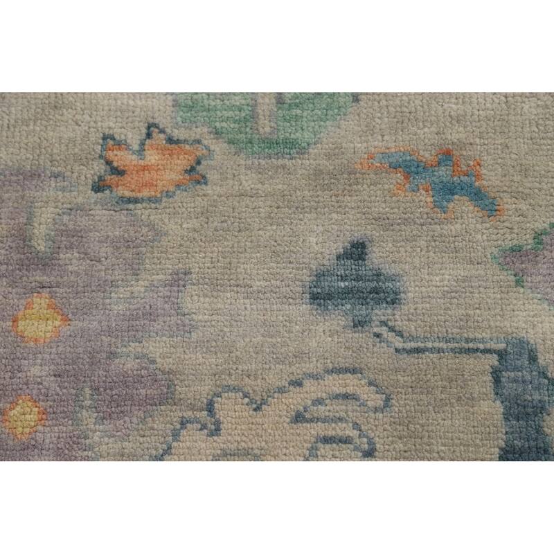 All-Over Oushak Indian Area Rug Hand-Knotted Wool Carpet - 7'10"x 10'0"