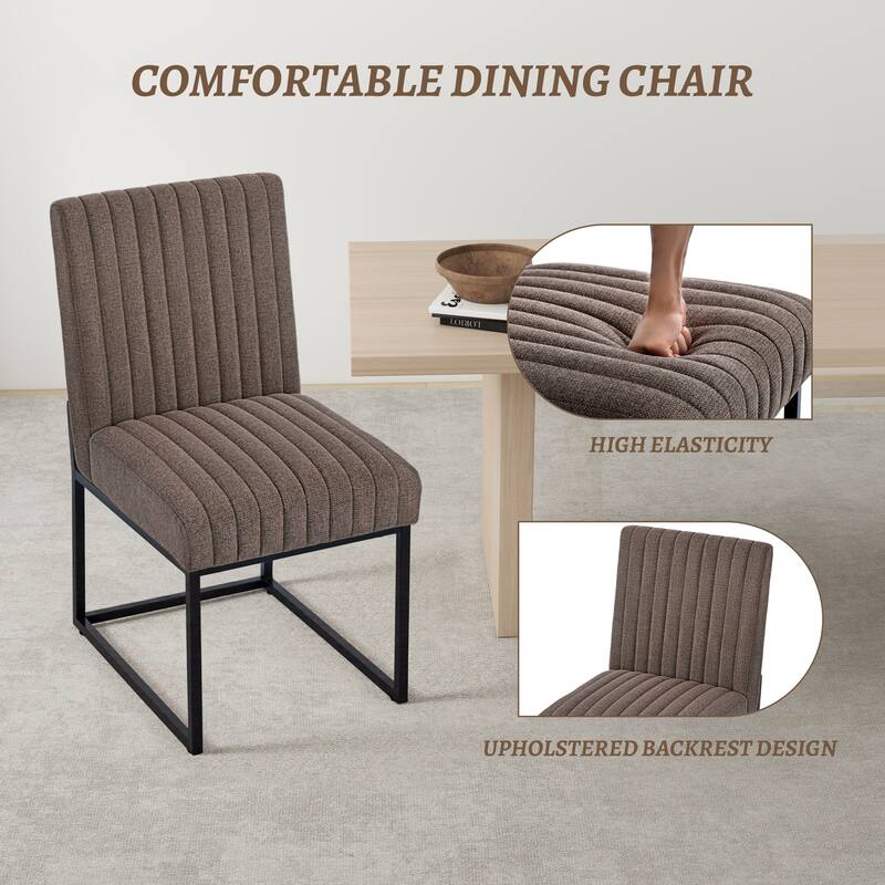 Mid Century Modern Dining Chair with Black Metal Legs