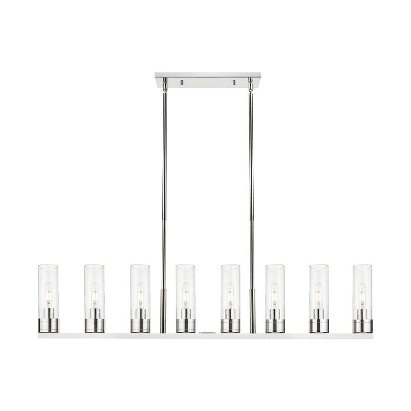 Innovations Lighting Downtown Urban - Boreas - 6 Light 48" Stem Hung Island Light with 8" Shades - Polished Nickel/Seedy
