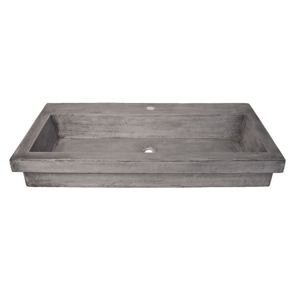 Native Trails NSL3619 Trough 36" NativeStone Drop In Bathroom Sink with 1 Hole Drilled