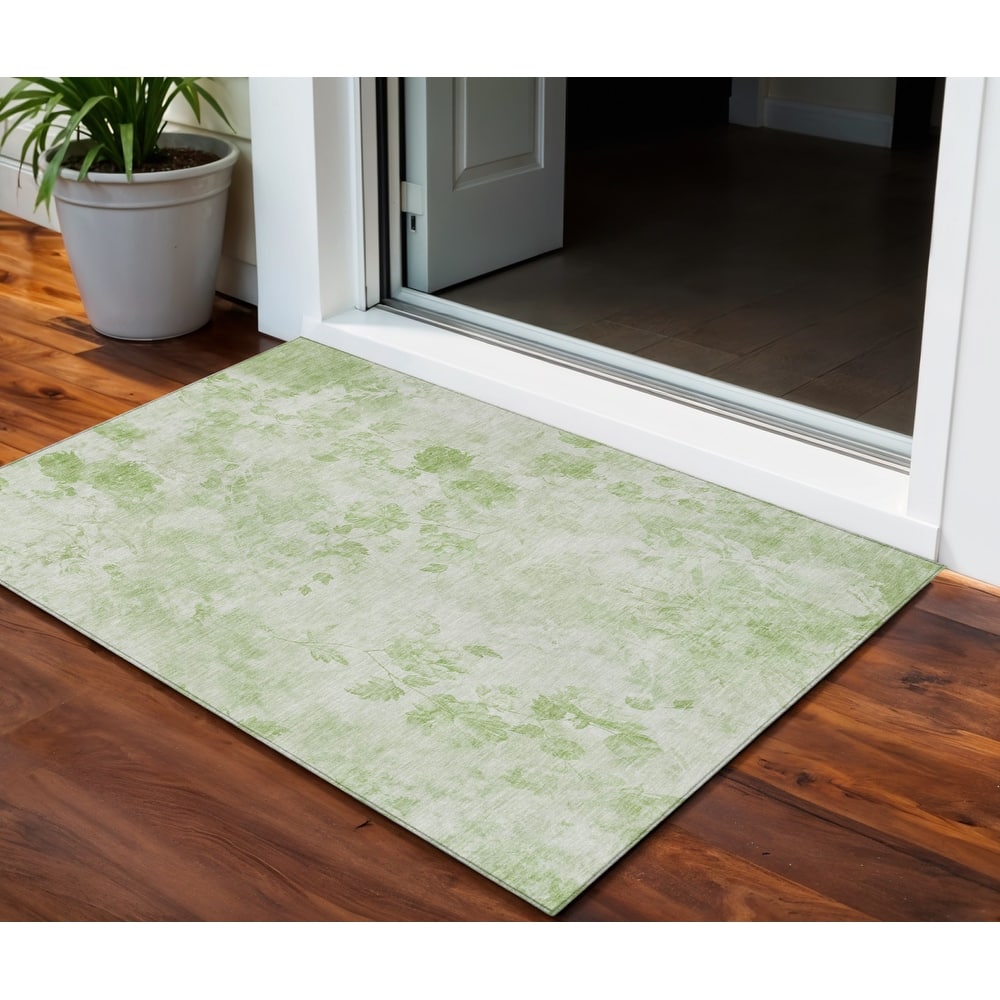 HomeRoots Floral Transitional Rectangle Outdoor Rug