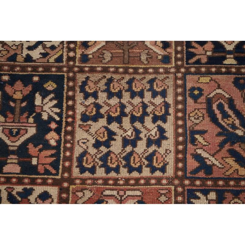 Garden Design Bakhtiari Persian Vintage Rug Hand-Knotted Wool Carpet - 5'3" x 9'9"