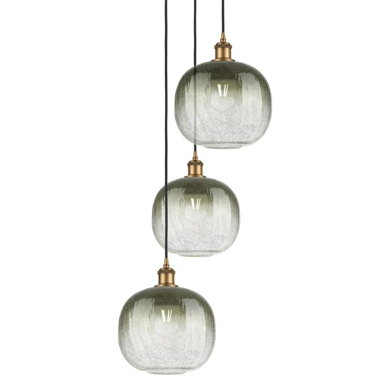 Innovations Lighting 113B-3P-37-17 Brookhaven Sphere Pendant - Brushed Brass / Slate