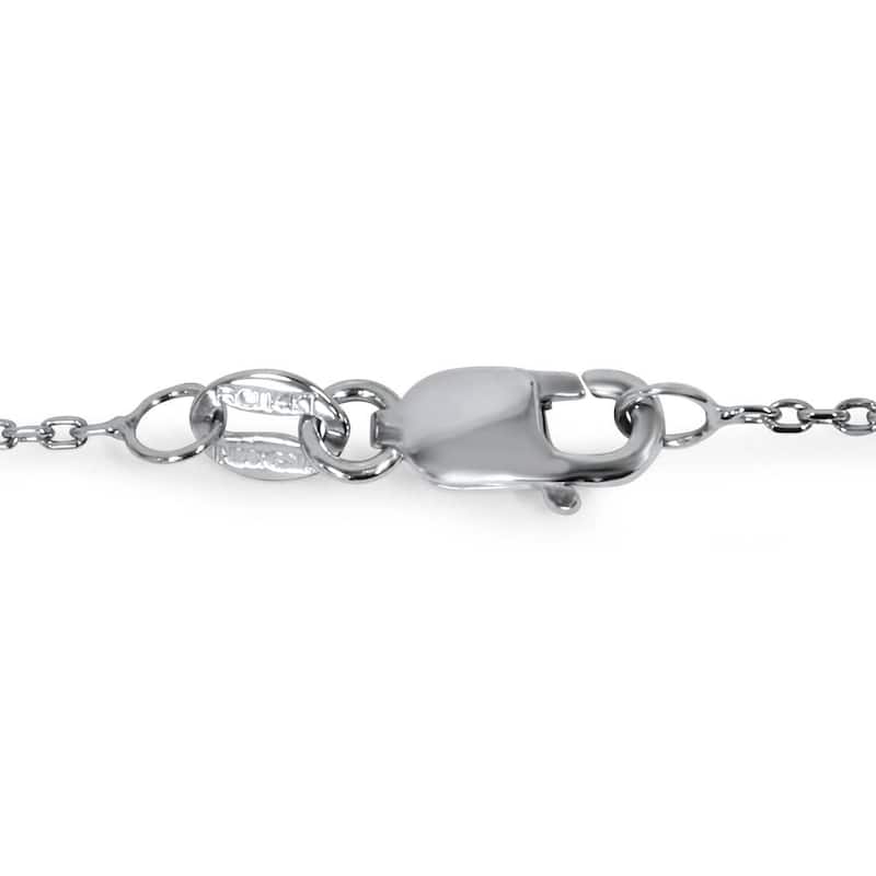 1 1/2 Ctw Diamond Bezel Station Necklace White Gold 18"