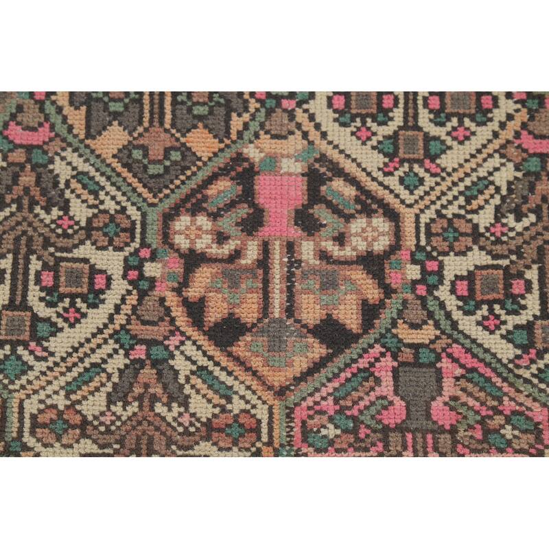 Bakhtiari Persian Vintage Area Rug Handmade Beige Wool Carpet - 6'7"x 9'7"