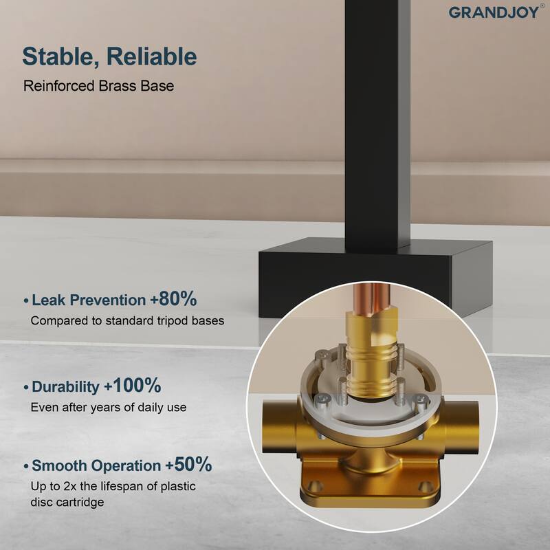 GRANDJOY 1-Handle Stylish Freestanding Tub Faucet with Hand Shower