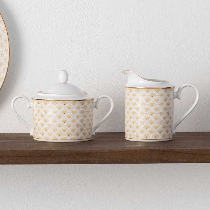 Trocadero Gold Sugar & Creamer Set