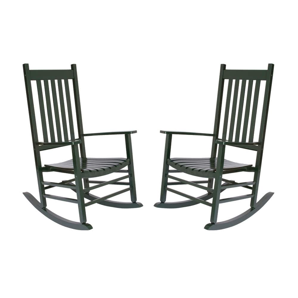 Heritage Solid Wood Outdoor Patio Rocking Chair Rocker (Set of 2)