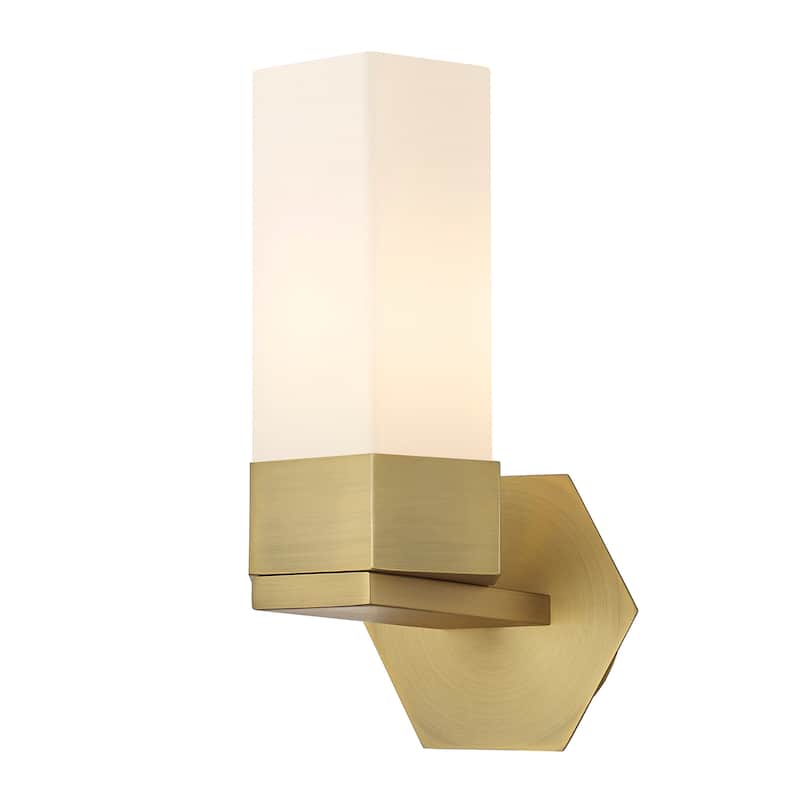 Innovations Lighting Claverack - 1 Light 9" Wall-Mounted Sconce - Brushed Brass/Matte White