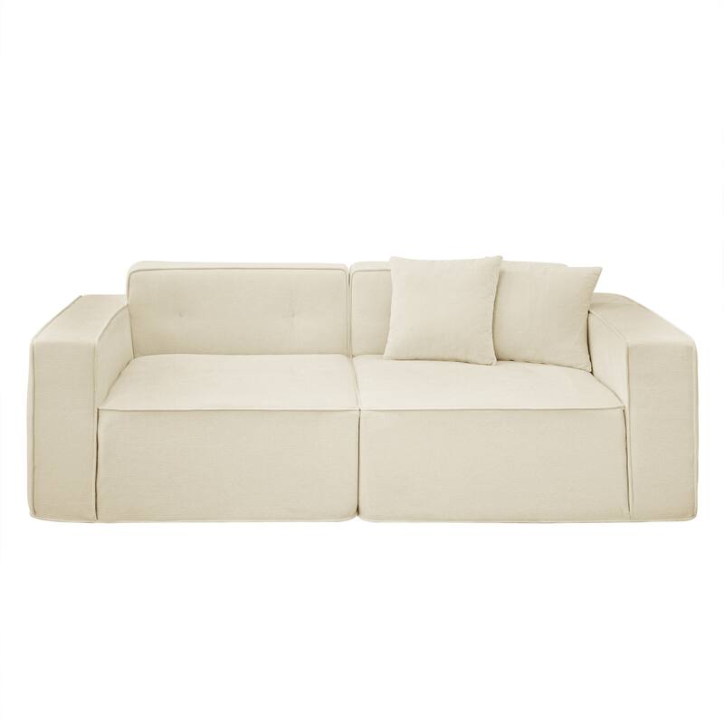 Ergonomic Sofa Couch with Pillow Top Armrests, Exquisite Upholstered Loveseat Indoor Sofa Couch Sofa Seating