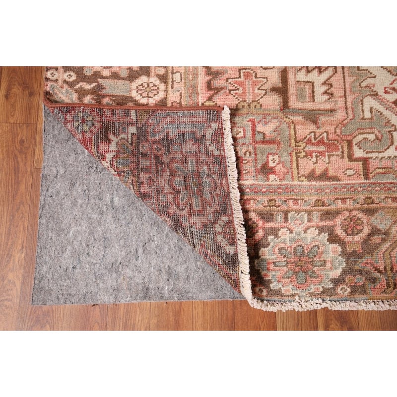 Heriz Persian Antique Area Rug Handmade Orange Wool Carpet - 8'7"x 10'11"