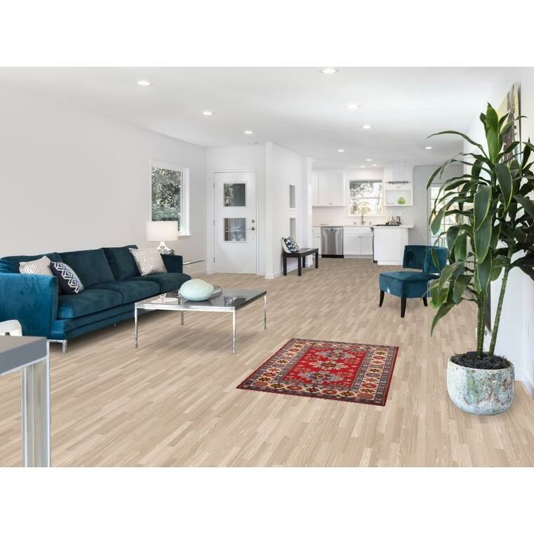 Geometric Kazak Foyer Rug Hand-Knotted Red Wool Carpet - 2'8" x 3'11"