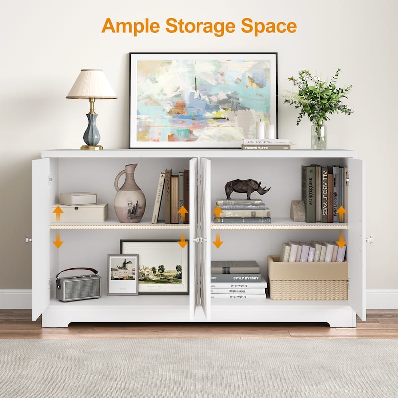 58" Sideboard Cabinet with 4 Doors