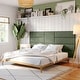preview thumbnail 8 of 9, Jaxx Panelist Modern Padded Headboard - Clearwater Configuration - Large Wall Panel Arrangement for King or Queen Cypress Green