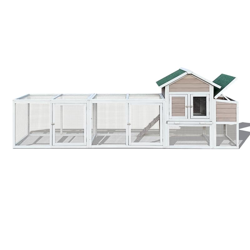 122" Large Wood Chicken Coop Hen House with Nesting Box
