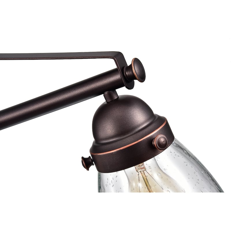 Oil Rubbed Bronze 4-Light Linear Island Lighting with Glass Shades - Oil Rubbed Bronze