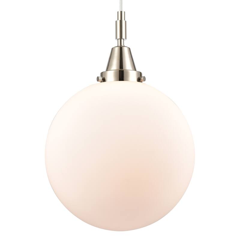 Innovations Lighting 447-1P-G201-12 Beacon 12" Wide Pendant with Matte - Polished Nickel