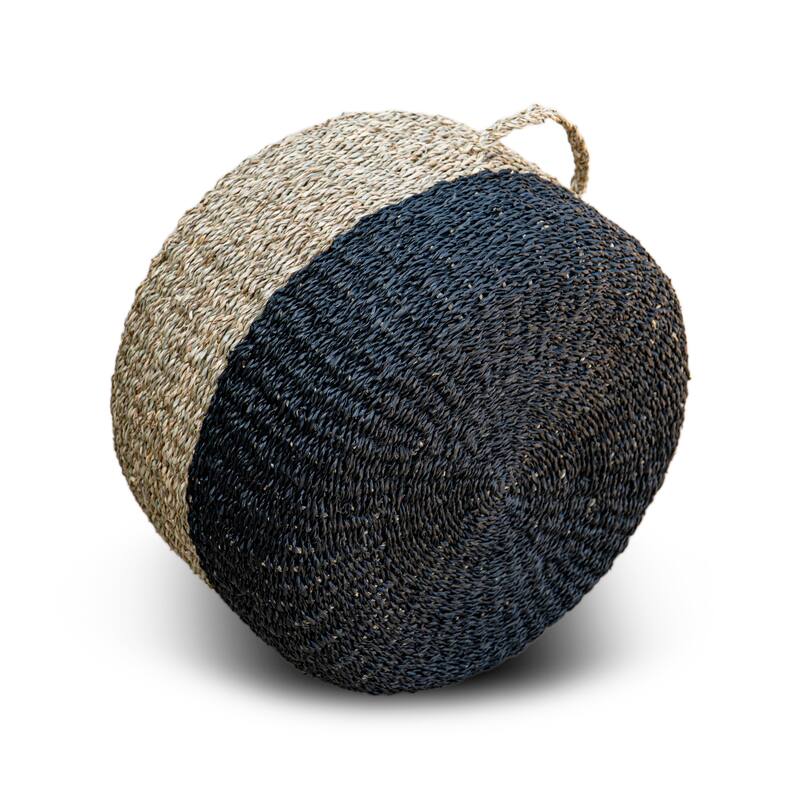Made4Home Cera Round Natural Woven Accent Ottoman Pouf